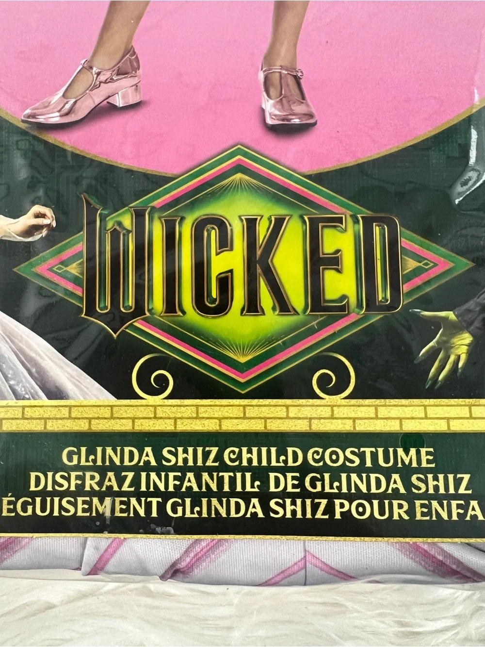 Wicked Glinda Shiz University school Child Costume Pink White movie S 4-6X NEW